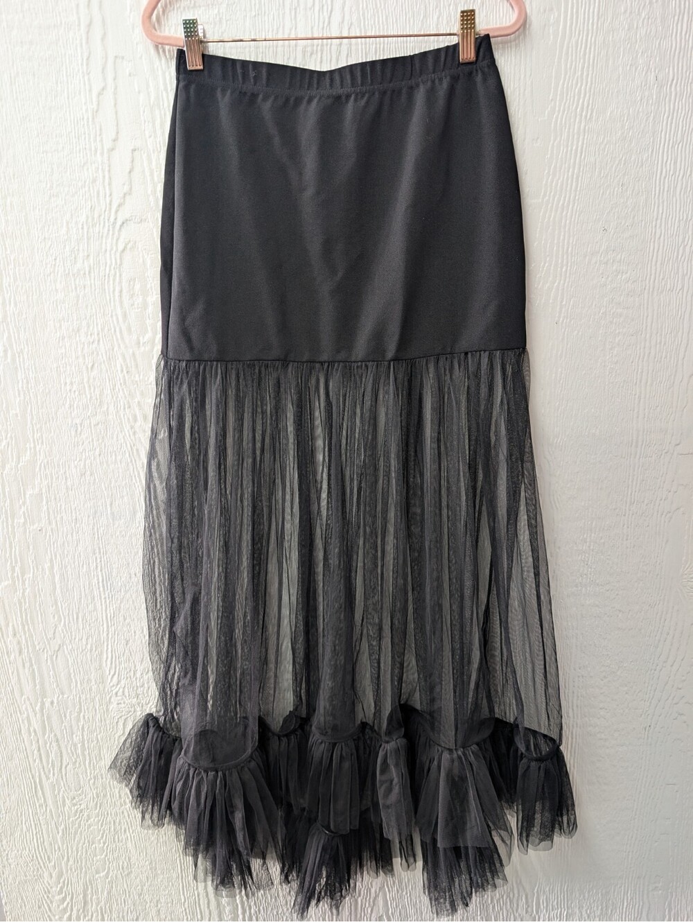 Cider Black Tulle Hi-Lo Sheer Skirt Whimsigoth Dark Romantic Punk Size Medium - Picture 1 of 5